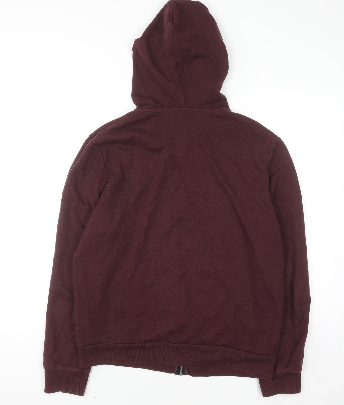Topman Mens Brown Medium Full Zip Hoodie Cotton Long Sleeve