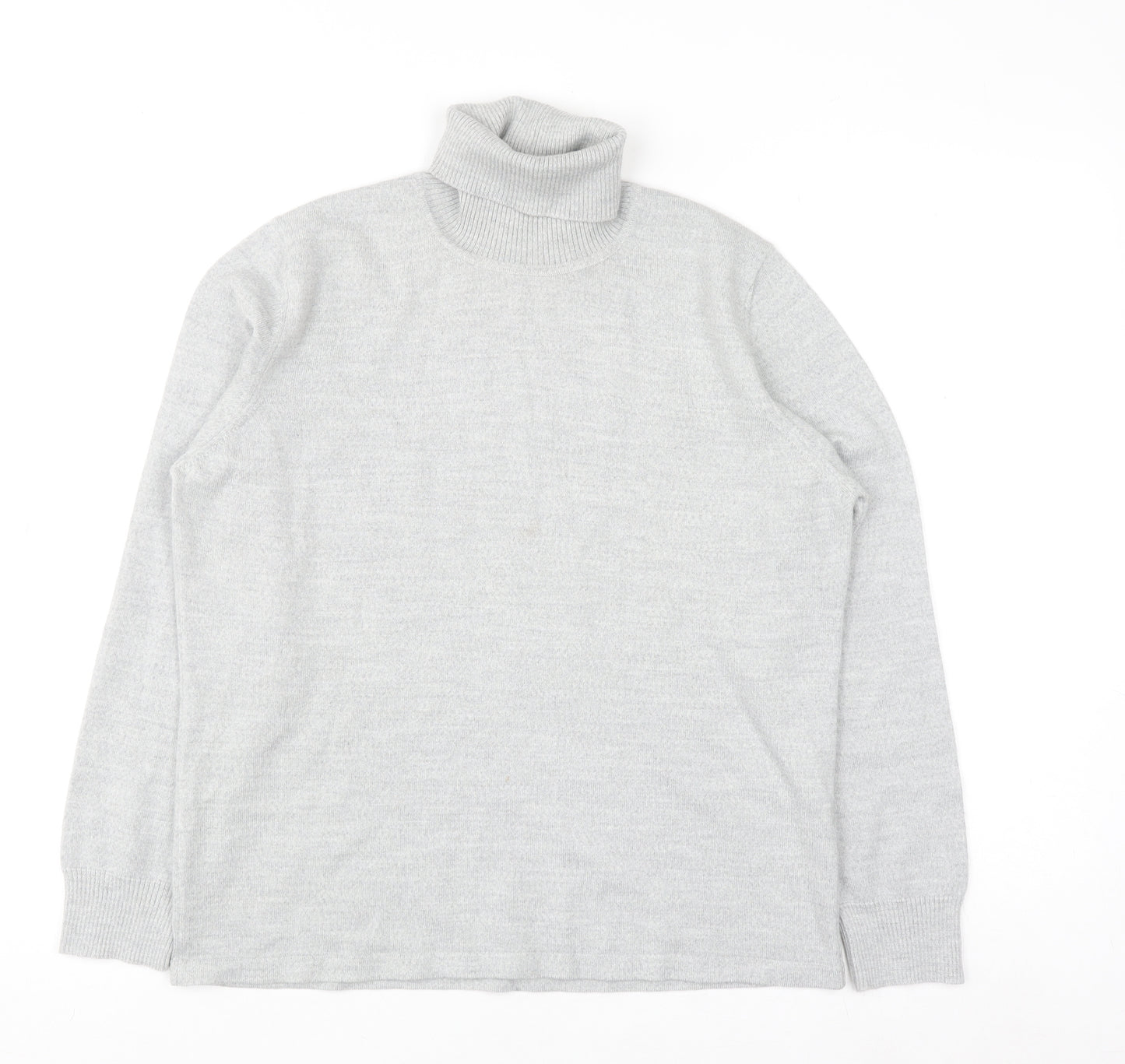 Golléhaug Women Grey Roll Neck Merino Wool Blend Jumper Size 12