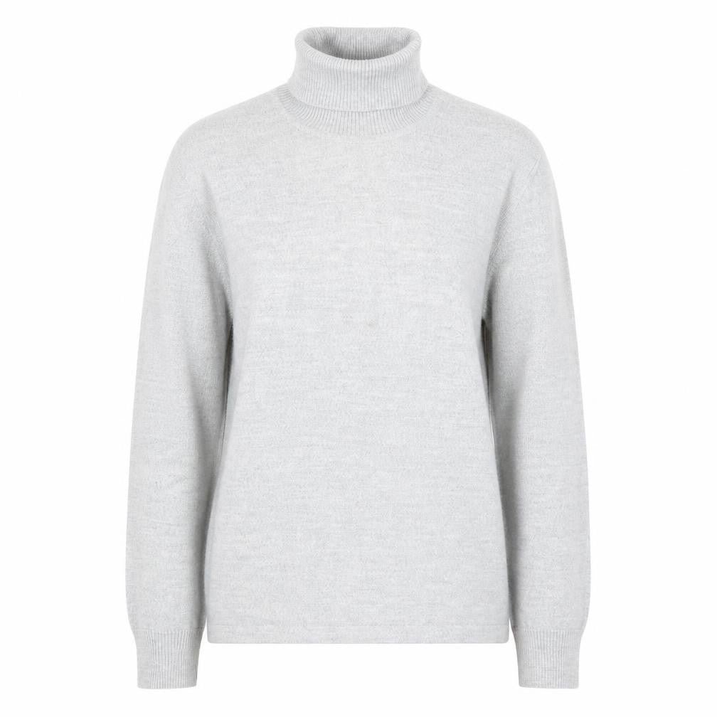 Golléhaug Women Grey Roll Neck Merino Wool Blend Jumper Size 12