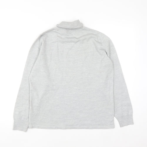 Golléhaug Women Grey Roll Neck Merino Wool Blend Jumper Size 12