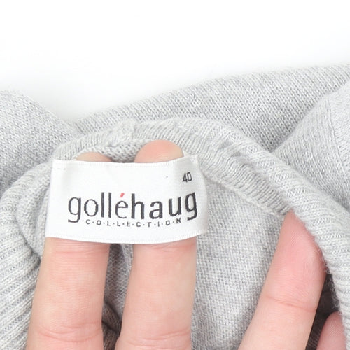 Golléhaug Women Grey Roll Neck Merino Wool Blend Jumper Size 12