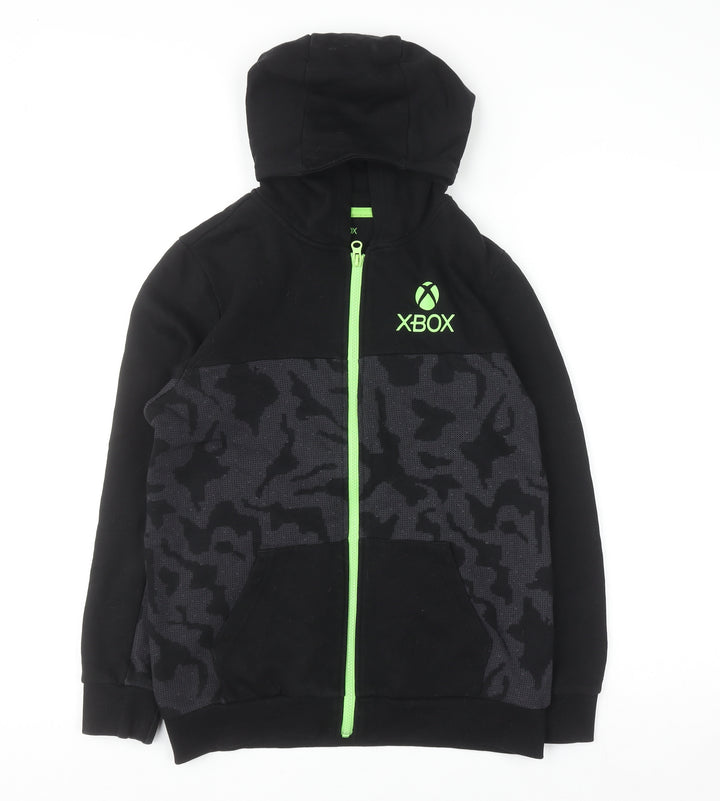 Xbox Boys Black Full Zip Hoodie 11-12 Years Camo Fleece Cotton Blend