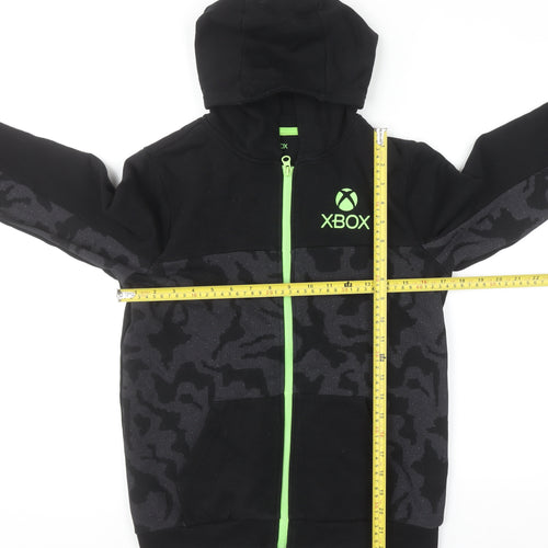 Xbox Boys Black Full Zip Hoodie 11-12 Years Camo Fleece Cotton Blend
