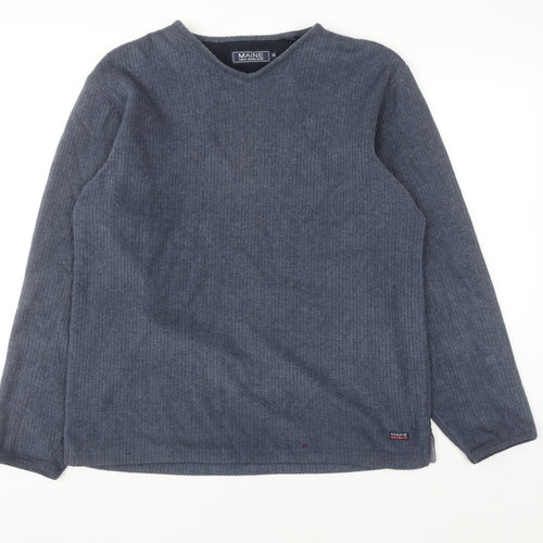 Maine New England Men’s Blue V-Neck Pullover Jumper Size S