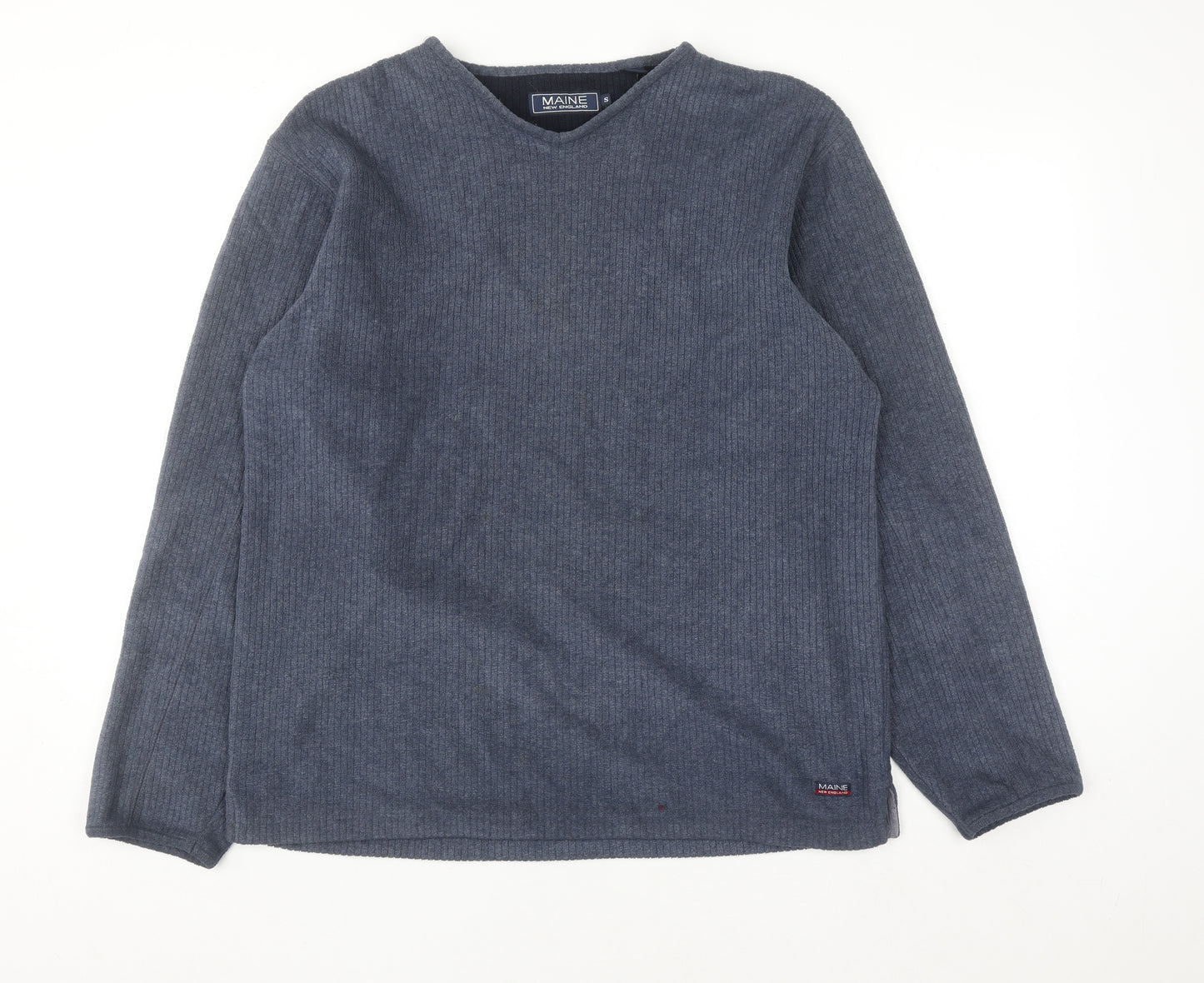 Maine New England Men’s Blue V-Neck Pullover Jumper Size S