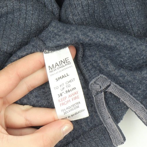 Maine New England Men’s Blue V-Neck Pullover Jumper Size S