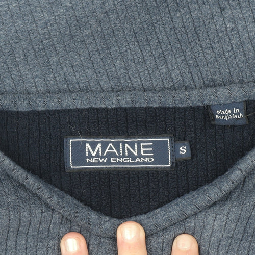 Maine New England Men’s Blue V-Neck Pullover Jumper Size S