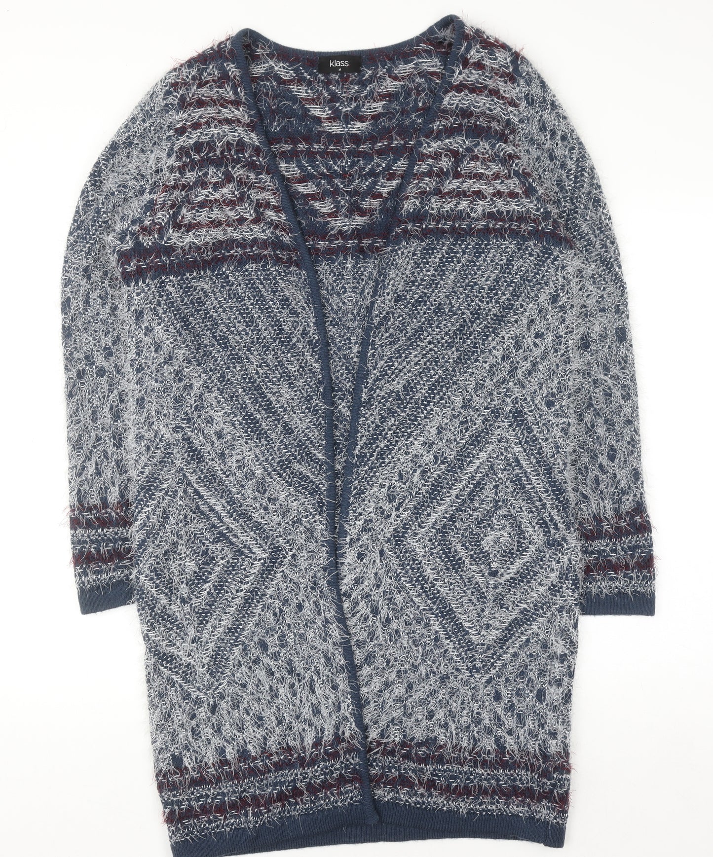 Klass Womens Multicoloured M Open Knit Long Sleeve Cardigan