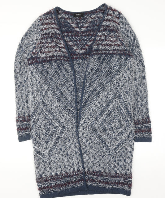 Klass Womens Multicoloured M Open Knit Long Sleeve Cardigan