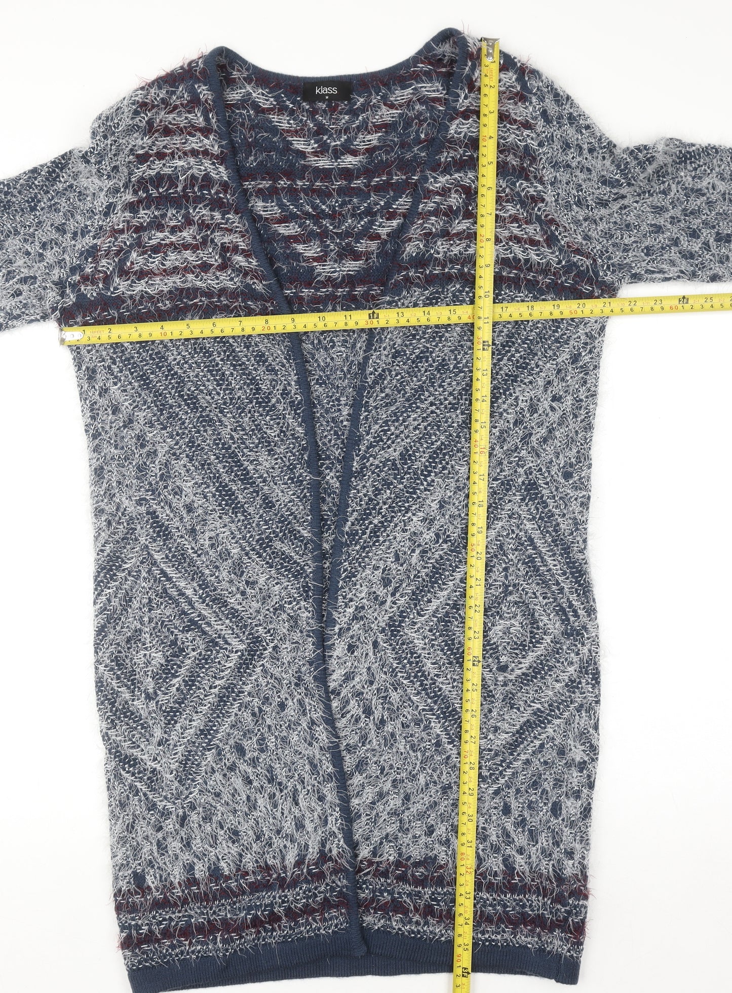 Klass Womens Multicoloured M Open Knit Long Sleeve Cardigan