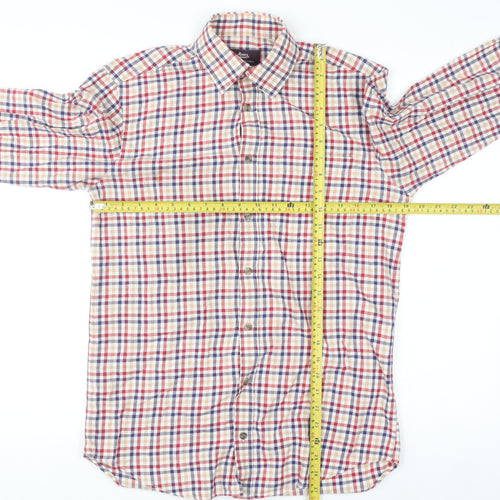 Marks and Spencer Men's Multicoloured Check Cotton Twill Shirt Size 14.5 Regular