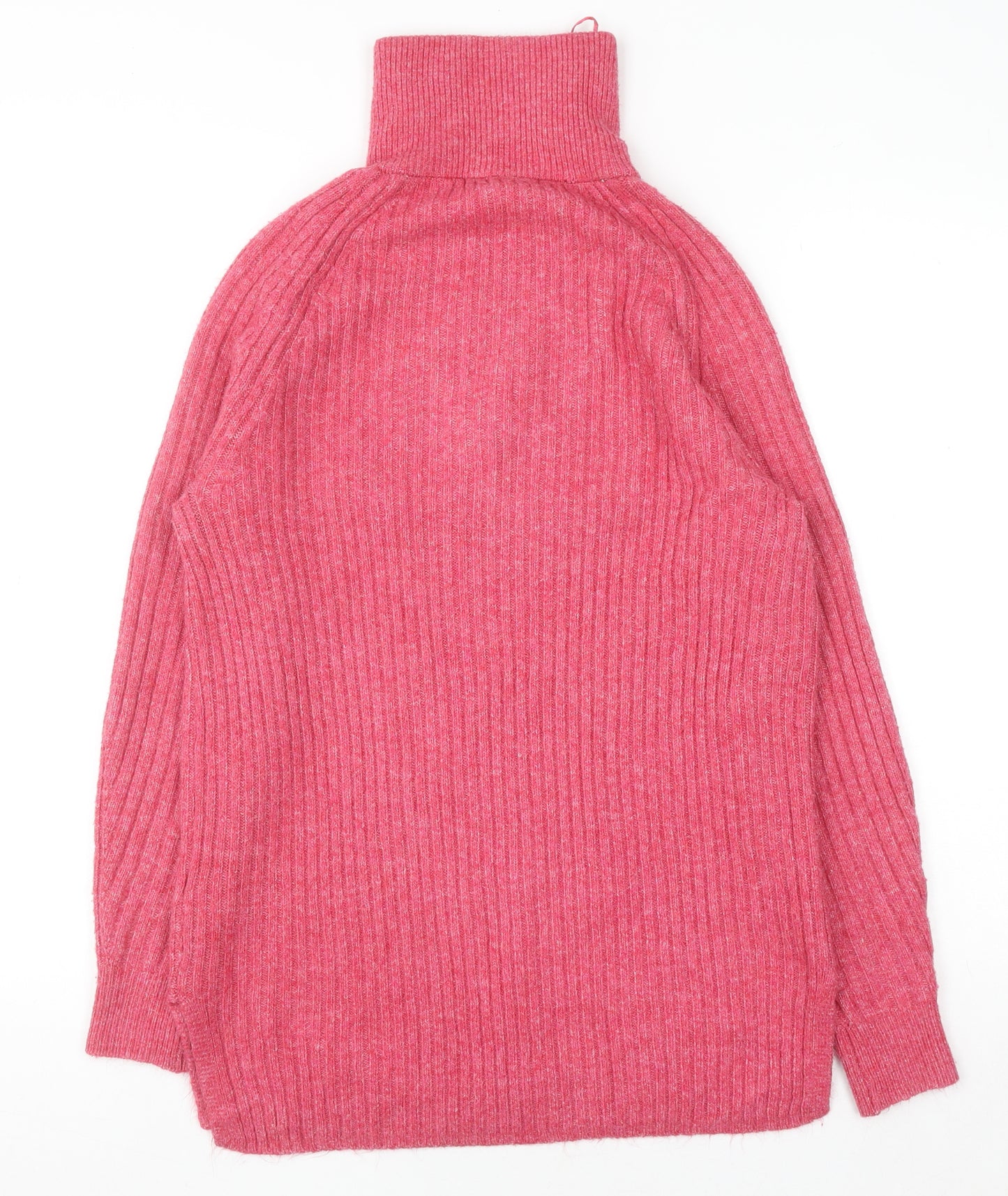 Marks and Spencer Womens Pink High Neck Half Zip Jumper Size S