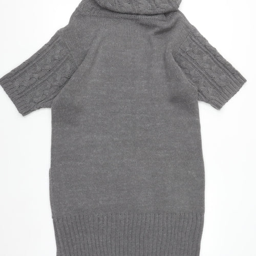 Marks and Spencer Women’s Grey Roll Neck Jumper Dress Size 16 Knit