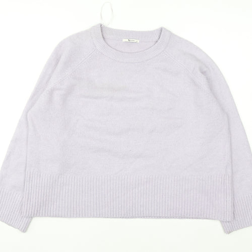 Tu Women Purple Acrylic Blend Crew Neck Pullover Jumper Size 16