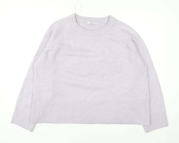 Tu Women Purple Acrylic Blend Crew Neck Pullover Jumper Size 16
