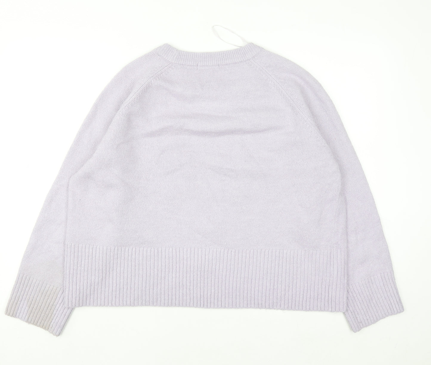 Tu Women Purple Acrylic Blend Crew Neck Pullover Jumper Size 16