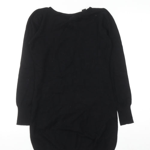 SOS Millenium Womens Black Long Sleeve Knit Blouse One Size