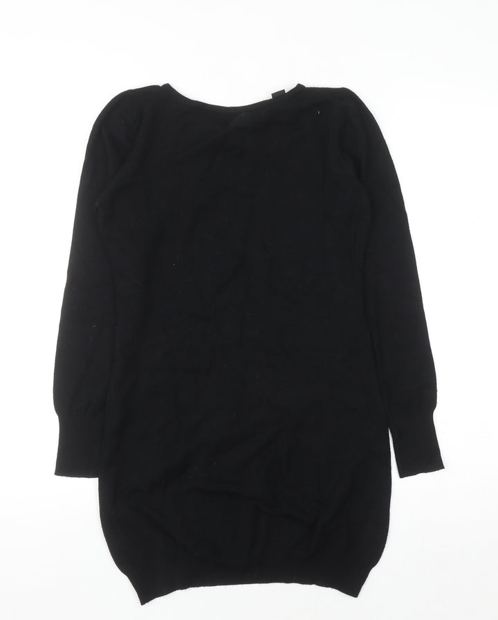 SOS Millenium Womens Black Long Sleeve Knit Blouse One Size