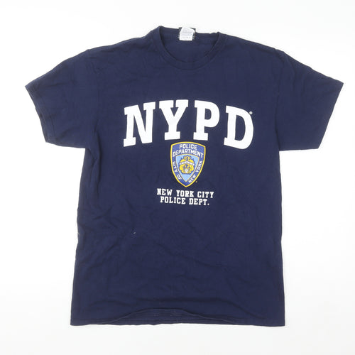 NYPD Unisex Blue Short Sleeve Basic Cotton T-Shirt M
