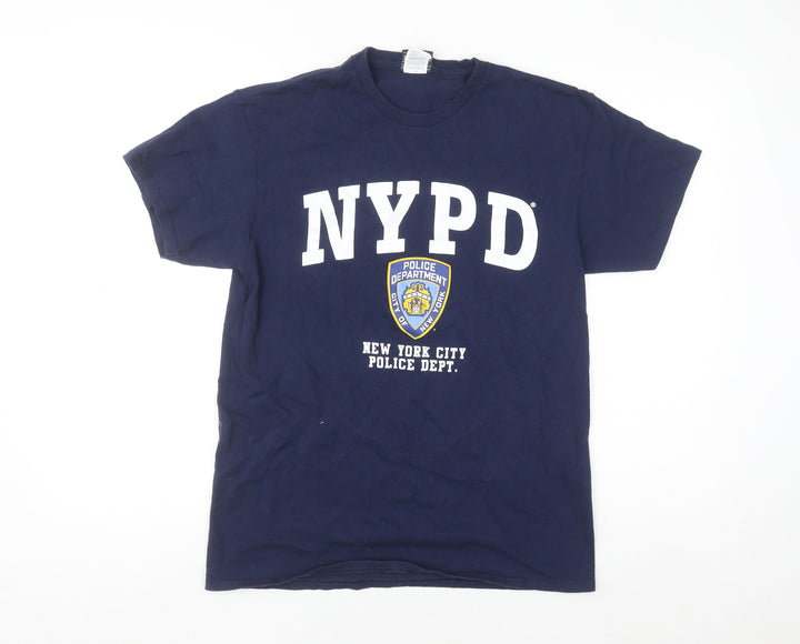 NYPD Unisex Blue Short Sleeve Basic Cotton T-Shirt M