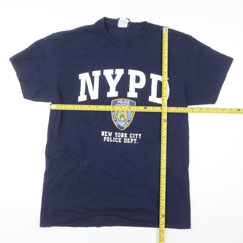NYPD Unisex Blue Short Sleeve Basic Cotton T-Shirt M