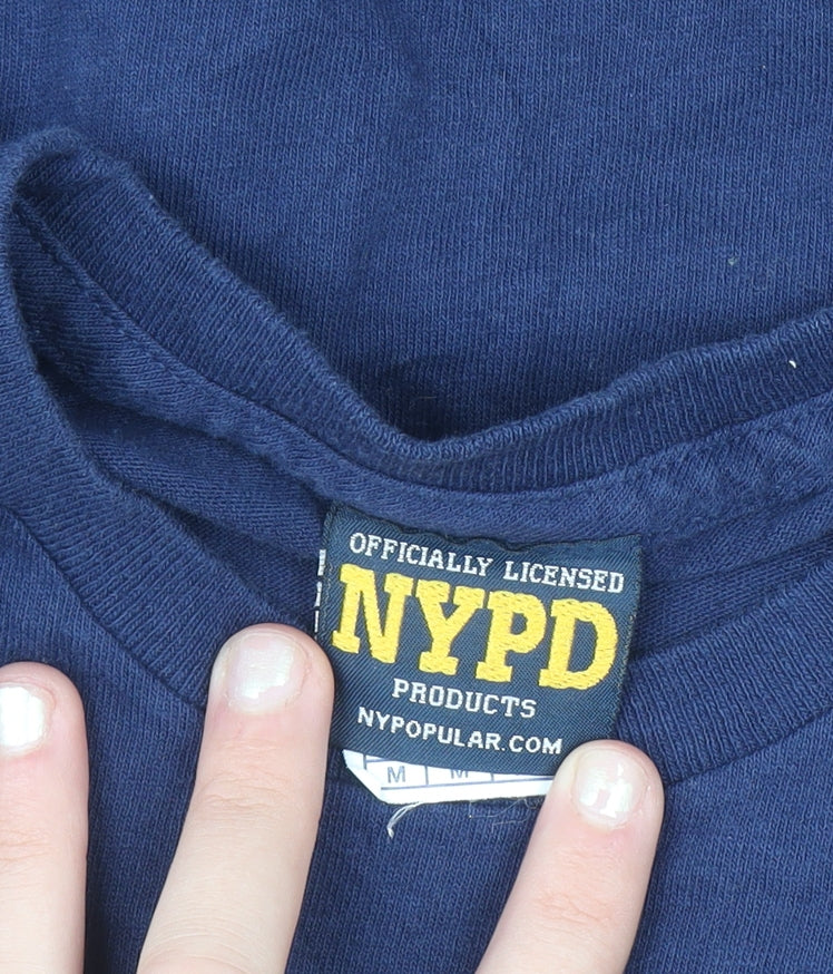NYPD Unisex Blue Short Sleeve Basic Cotton T-Shirt M