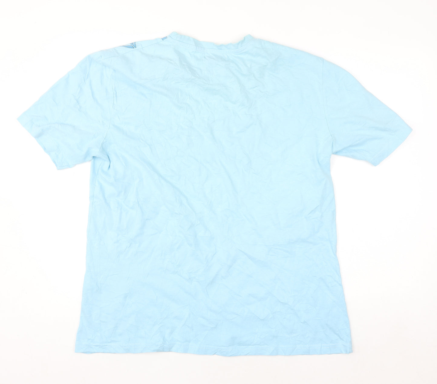 Atlas For Men Light Blue Tribal Graphic Cotton T-Shirt L Men