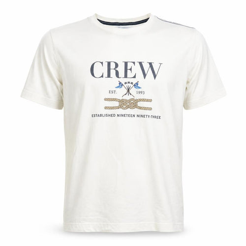Crew Clothing Company Men's Beige Nautical Graphic Cotton T-Shirt Size M