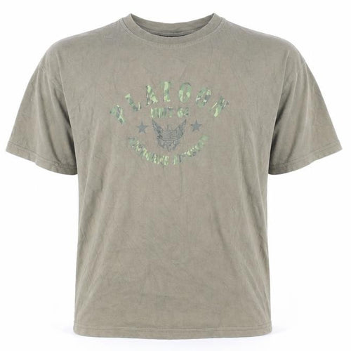 CS Active Men's Green Army Graphic T-Shirt Size L Cotton Crew Neck