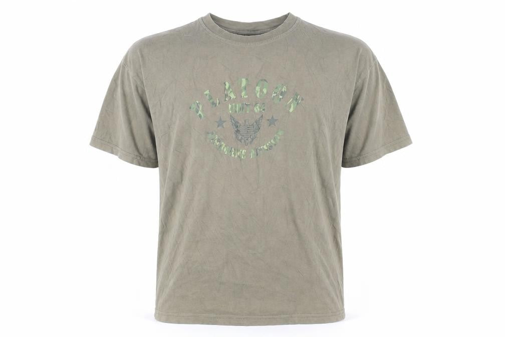 CS Active Men's Green Army Graphic T-Shirt Size L Cotton Crew Neck