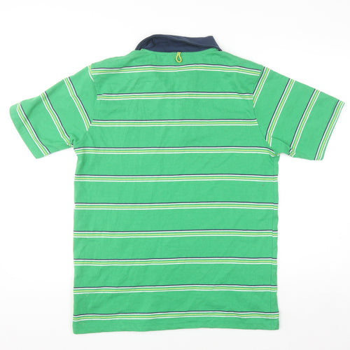 Ocean Pacific Men's Green Striped Polo Shirt M Regular Fit