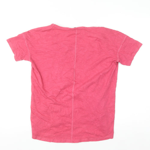 Next Petite Women Pink Rhinestone Heart Cotton T-Shirt Size 10