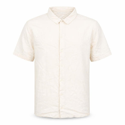 ASOS Design Men's Beige Cotton Short Sleeve Button-Up Shirt M