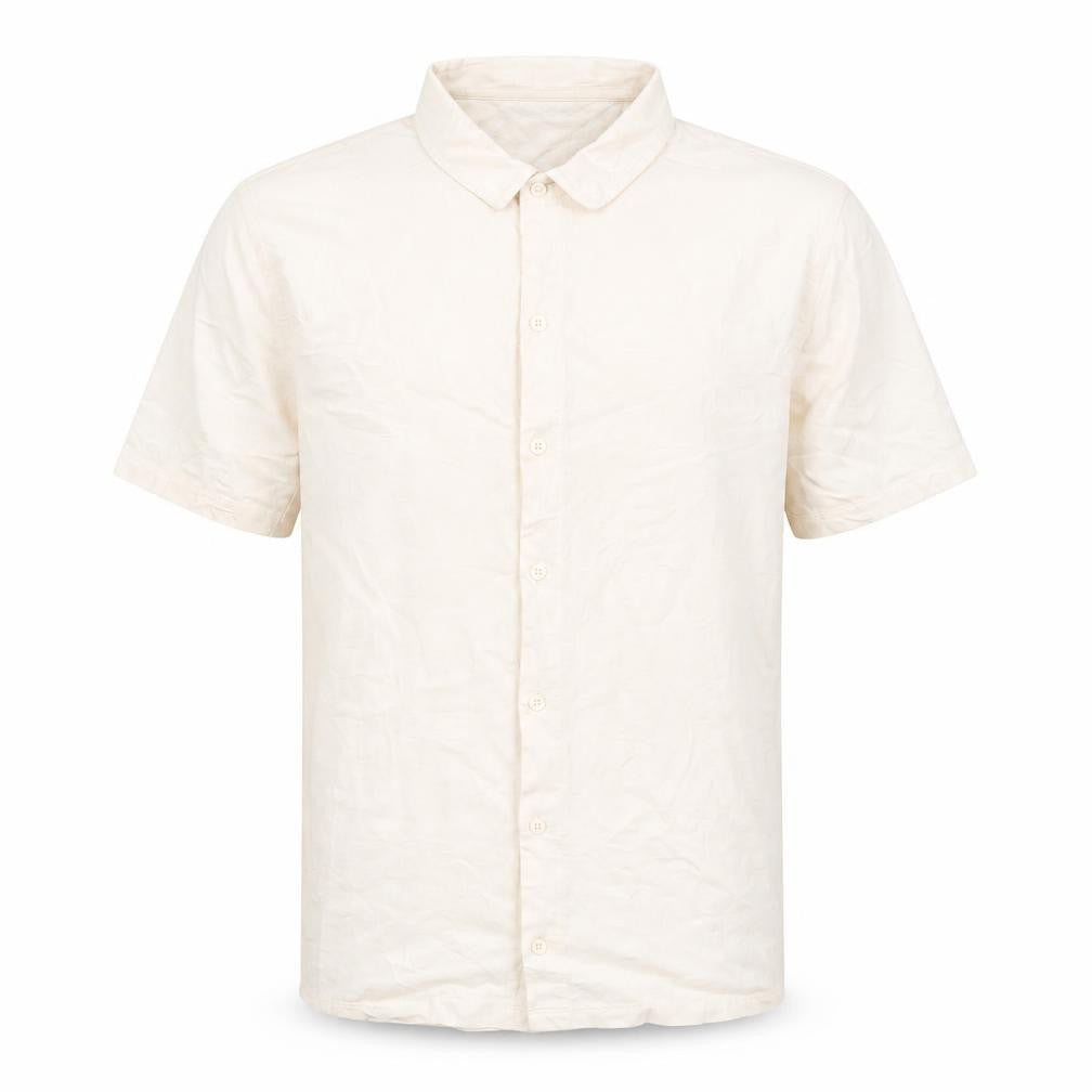 ASOS Design Men's Beige Cotton Short Sleeve Button-Up Shirt M