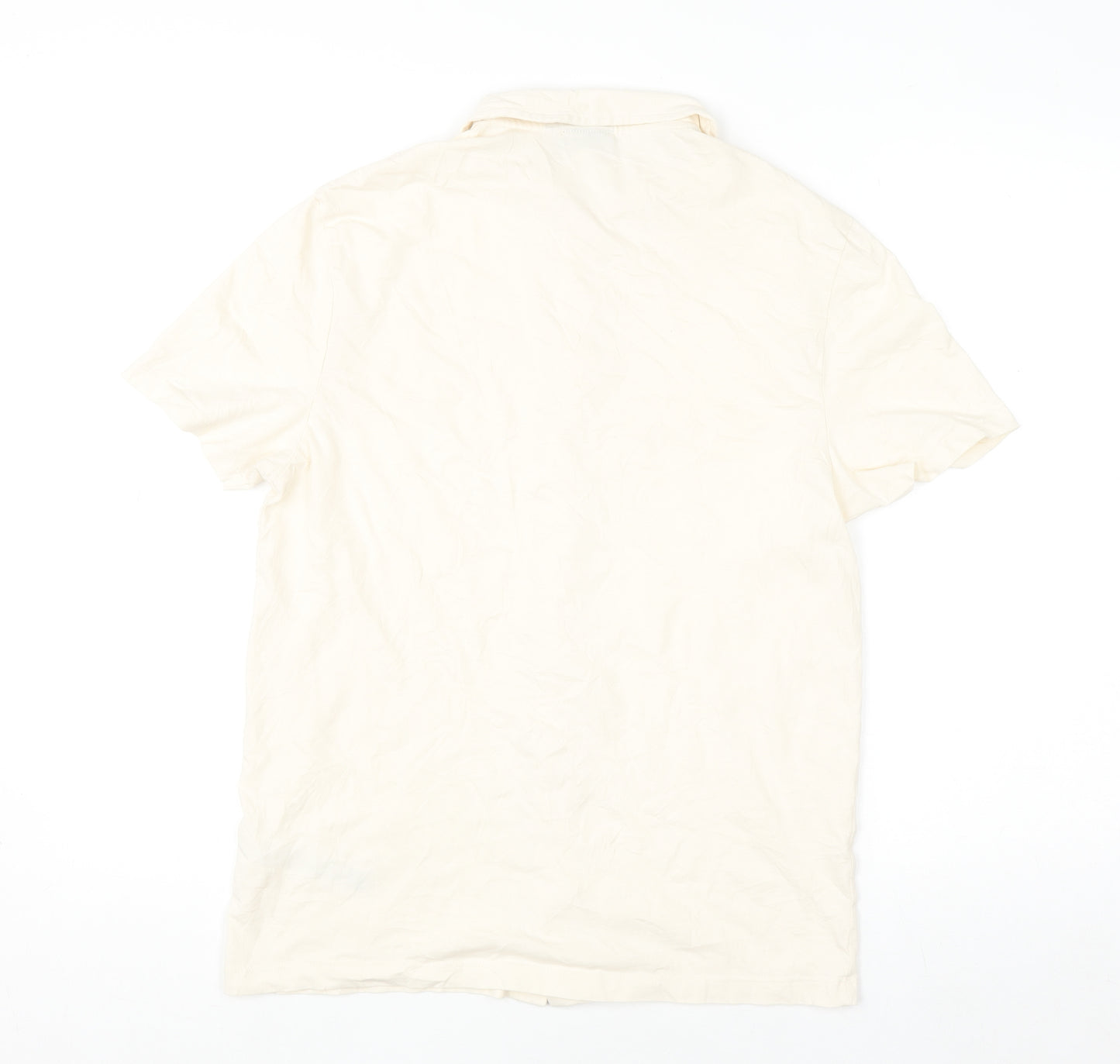 ASOS Design Men's Beige Cotton Short Sleeve Button-Up Shirt M