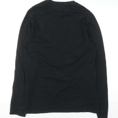 Levi's Men's Black Cotton Long Sleeve Crew Neck Casual Top - Size M