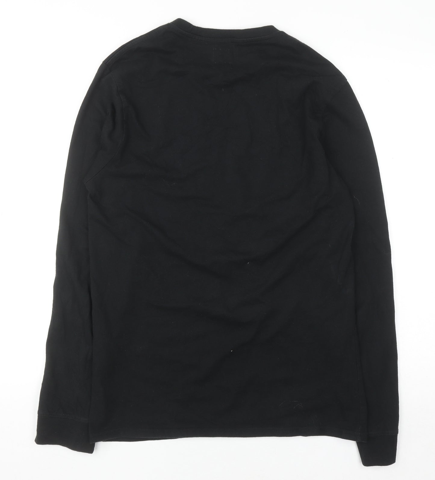 Levi's Men's Black Cotton Long Sleeve Crew Neck Casual Top - Size M