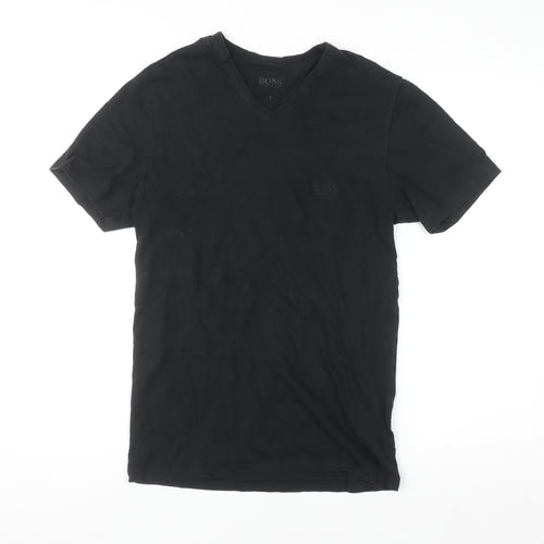 Hugo Boss Men's Black V-Neck Cotton T-Shirt Size S
