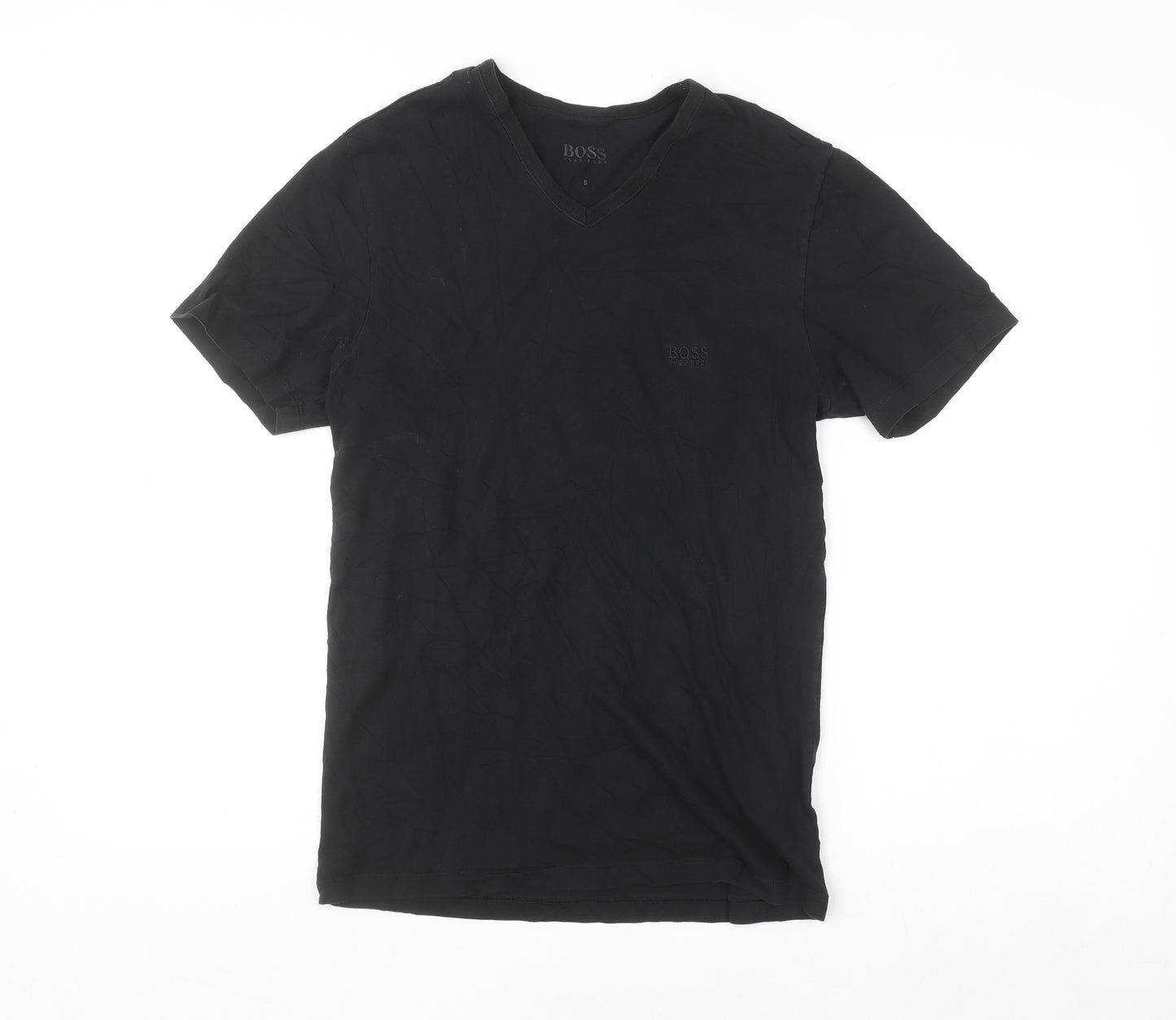 Hugo Boss Men's Black V-Neck Cotton T-Shirt Size S