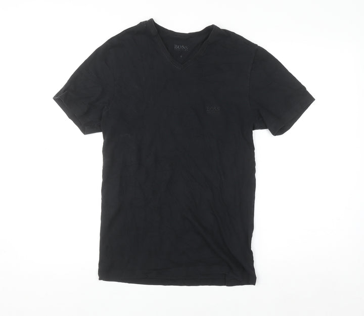 Hugo Boss Men's Black V-Neck Cotton T-Shirt Size S