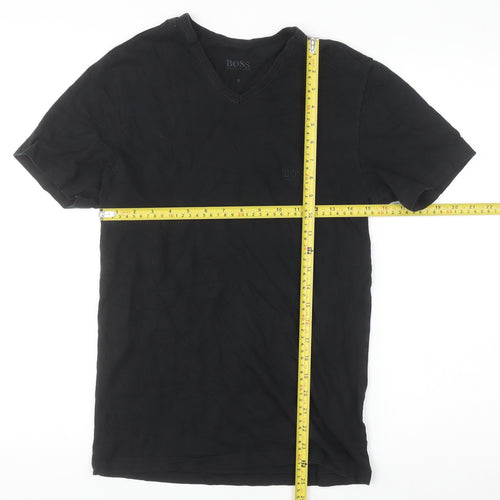 Hugo Boss Men's Black V-Neck Cotton T-Shirt Size S