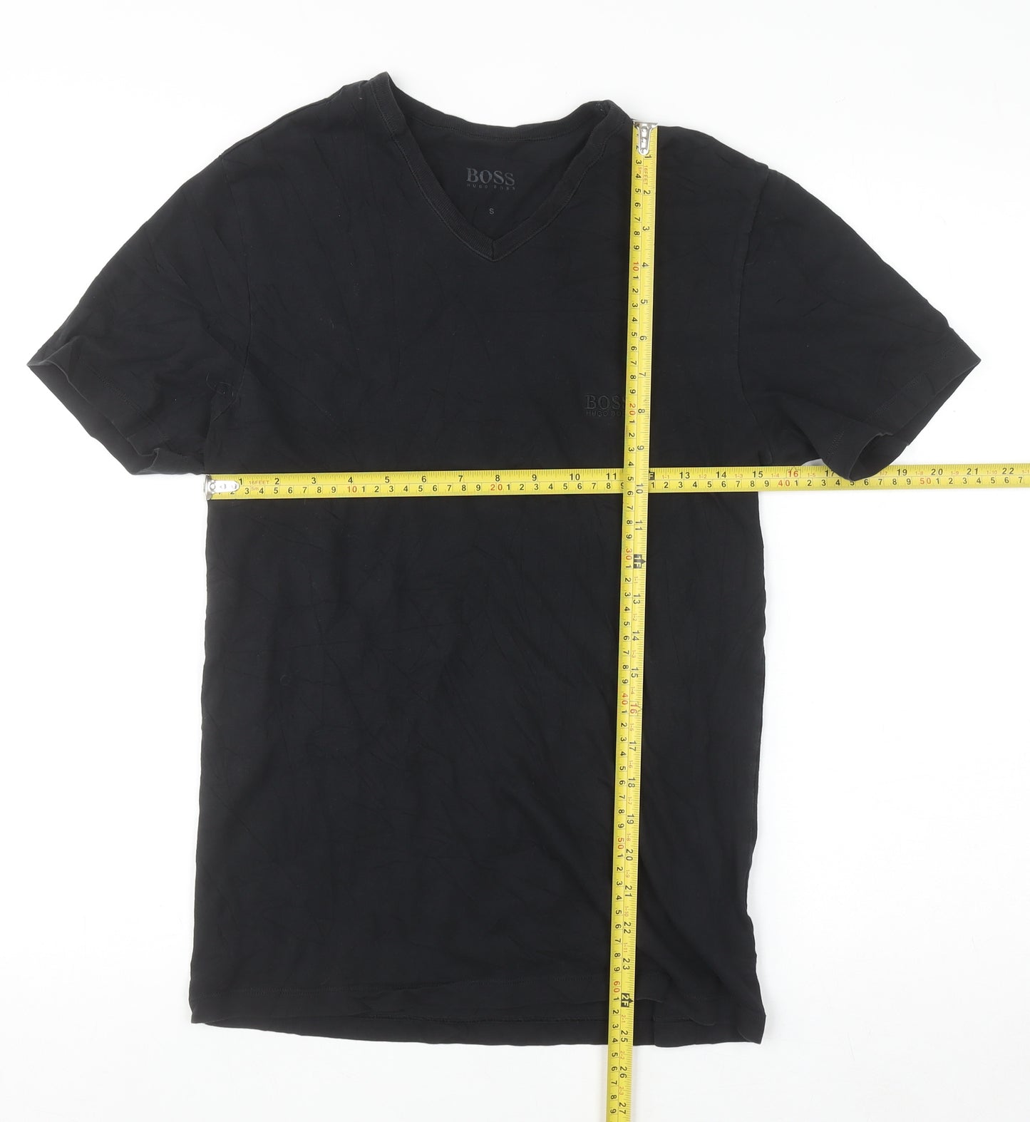 Hugo Boss Men's Black V-Neck Cotton T-Shirt Size S