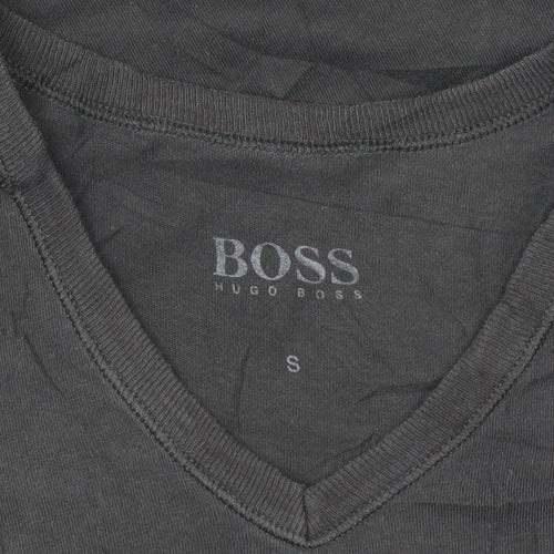 Hugo Boss Men's Black V-Neck Cotton T-Shirt Size S