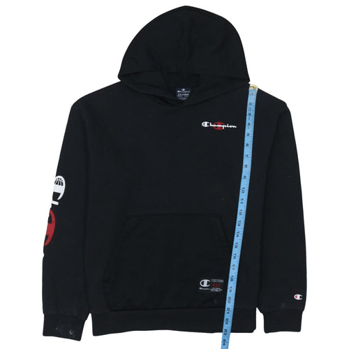 Champion Boys Black 2XL Pullover Hoodie Cotton Blend Logo Sweatshirt