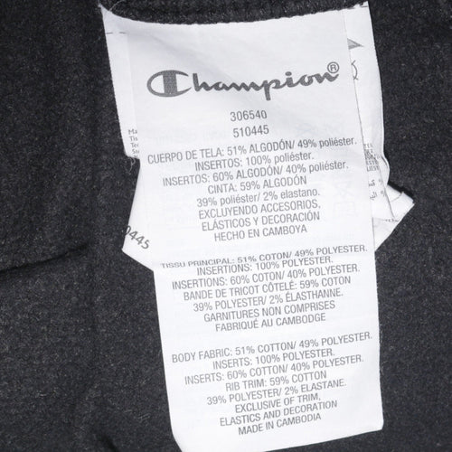 Champion Boys Black 2XL Pullover Hoodie Cotton Blend Logo Sweatshirt