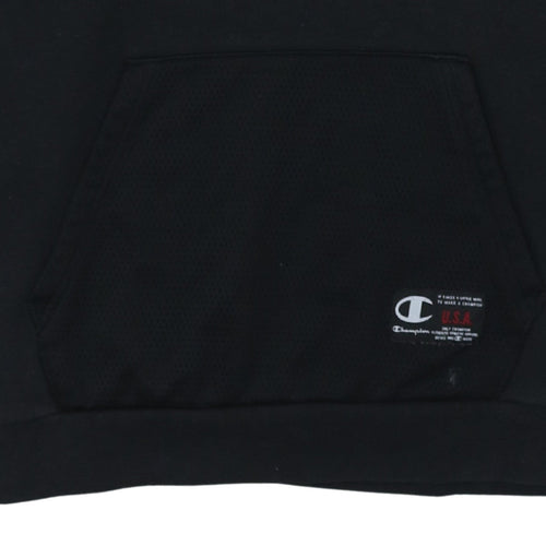 Champion Boys Black 2XL Pullover Hoodie Cotton Blend Logo Sweatshirt