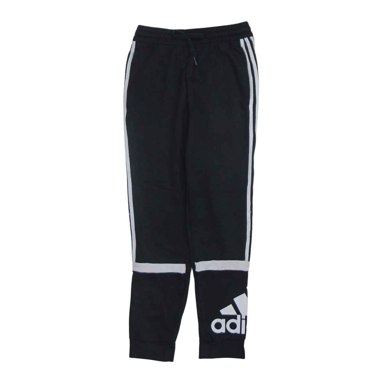 Adidas Mens Black Small Jogger Sweatpants with Side Stripe