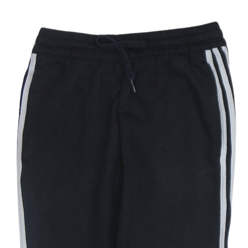 Adidas Mens Black Small Jogger Sweatpants with Side Stripe