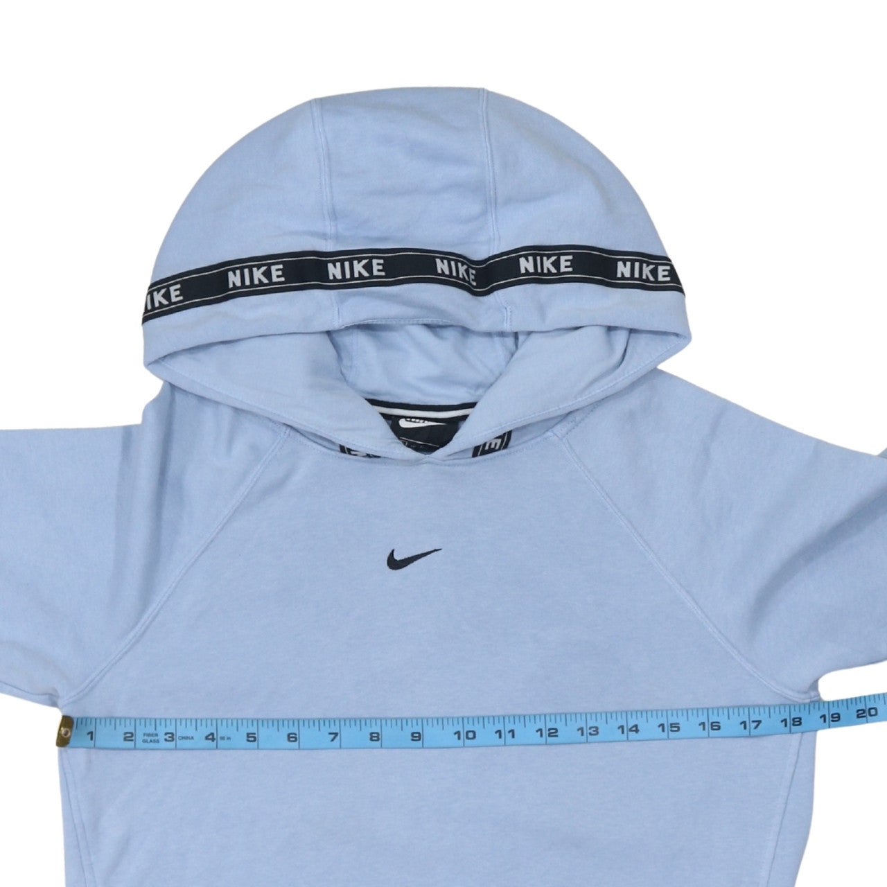 Nike Womens Light Blue XS Pullover Hoodie 80% Cotton Sweatshirt