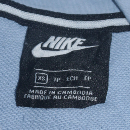 Nike Womens Light Blue XS Pullover Hoodie 80% Cotton Sweatshirt